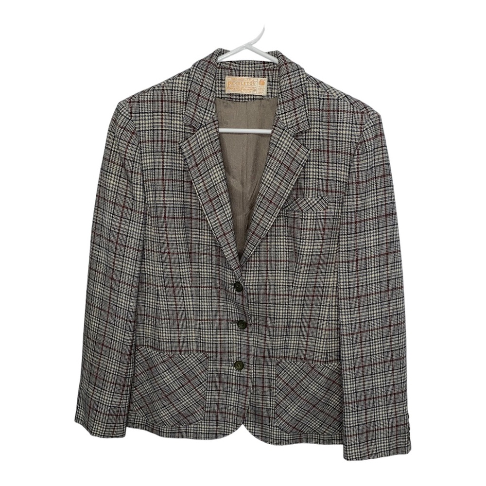 Vintage Pendleton Fully Lined Pure Wool Plaid Bla… - image 3